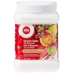 Life Sel d’Epsom avec sel minéral, tango de canneberges et agrumes 1 kg, 0,70 $/100g