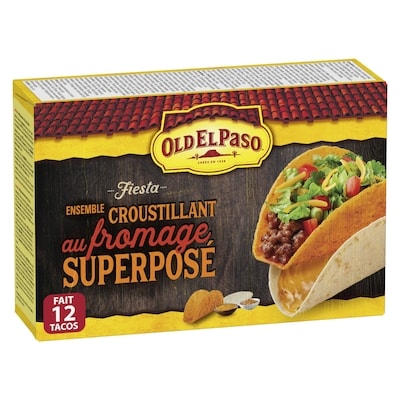 Old El Paso Fiesta Ensemble croustillant au fromage superposé 6ct 375 g, 1,60 $/100g