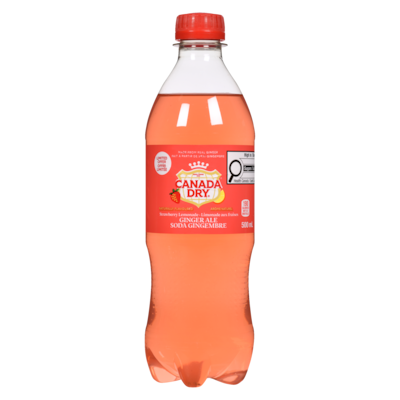 Canada Dry Soda au gingembre, limonade aux fraises 500 ml, 0,96 $/100ml