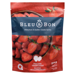 Bleu & Bon Petits fruits du québec fraises tranchées 500 g, 1,20 $/100g