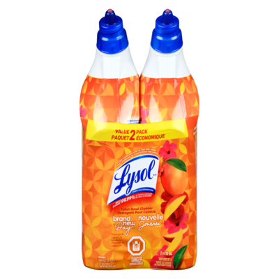 Lysol Désinfectant nettoyant pour cuvette parfum mango et hibiscus paquet 2 économique 2x710.0 ml, 0,60 $/100ml