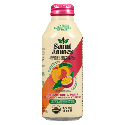 Saint James Boisson de thé vert aromatisée fruit de la passion et pêche 473 ml, 0,53 $/100ml