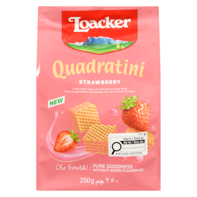 Loacker Crispy Wafer Cubes With Strawberry Cream Filling 250 g, $2.40/100g