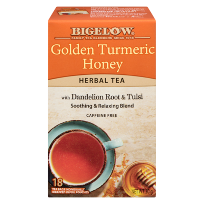 Bigelow Herbal Tea Golden Turmeric Honey With Dandelion Root & Tulsi 1 ea, $6.99/1ea