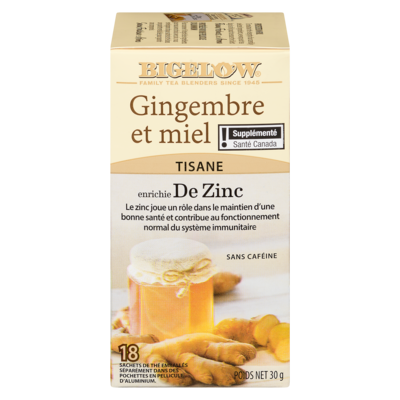 Bigelow Tisane gingembre et miel enrichie de zinc 1 ea, 5,99 $/1ch