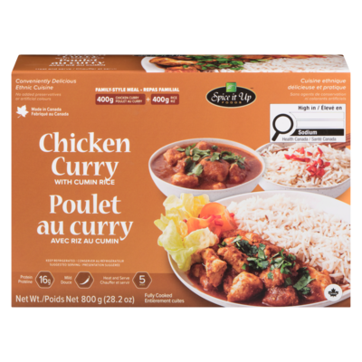  Poulet au curry et riz 800 g, 1,63 $/100g
