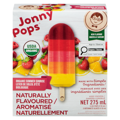Jonny Pops Ice Pops Organic Summer Sunrise 5x55.0 ml, $3.09/100ml