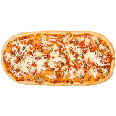 Pizza Margherita sur pain plat