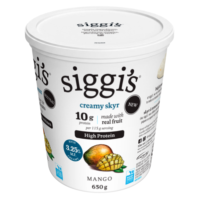 siggi's Creamy Skyr Mango 3.25% M.F. 650 g, $1.23/100g