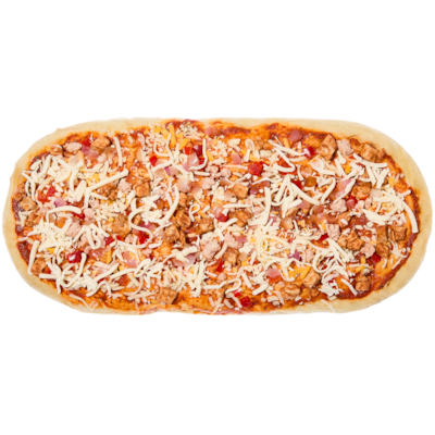 Pizza au poulet BBQ au miel piquant sur pain plat