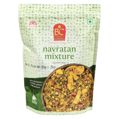 Bhikharam Chandmal Spicy Chickpeas Lentils & Potato Chips Mixture Navratan Mixture 320 g, $0.93/100g