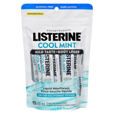 Listerine Liquid Mouthwash Cool Mint Mild Taste On-The-Go 15 ea, $0.87/1ea