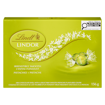 Lindt Milk Chocolate Shell With A Delectably Smooth Pistachio Flavoured Centre 156 g, $11.53/100g