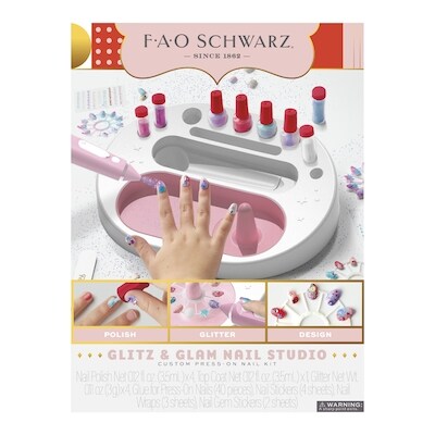 F.A.O Schwarz Coffret d’ongles à presser sur mesure salon de manucure Glitz & Glam 1 ea, 55,00 $/1ch