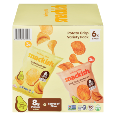 Snackish Potato Crisp Variety Pack 186 g, $6.45/100g