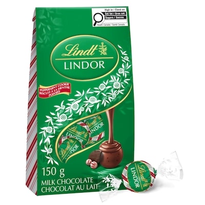 Lindt LINDOR Peppermint Cookie Milk Chocolate Truffles Bag 150 g, $11.66/100g