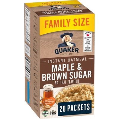 Quaker Maple & Brown Sugar Flavour Instant Oatmeal 860 g, $1.14/100g
