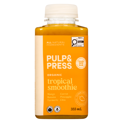 Pulp and Press Tropical Smoothie Organic 355 ml, $2.76/100ml