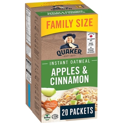 Quaker Apples & Cinnamon Instant Oatmeal 660 g, $1.21/100g