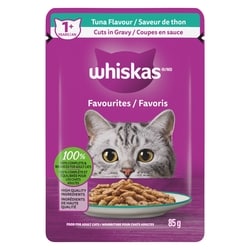 Whiskas FAVOURITES Adult Wet Cat Food Cuts in Gravy Tuna Flavour 85 g, $1.16/100g