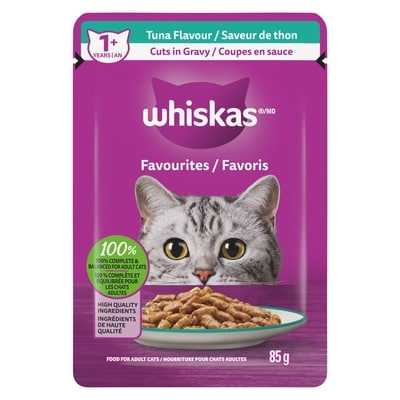 Whiskas Cat Food Pouch, Tuna Flavour Cuts in Gravy 85 g, $1.16/100g