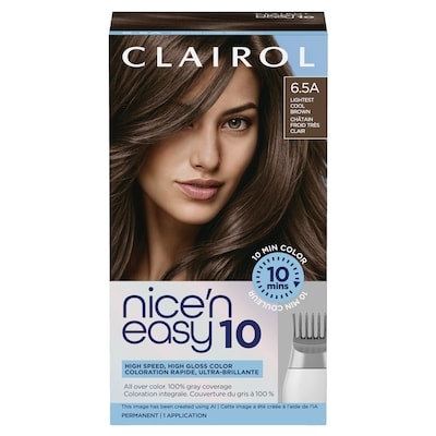 Clairol Nice'N Easy 10 Permanent Hair Dye, 6.5A Lighest Cool Brown 1 ea, $11.00/1ea