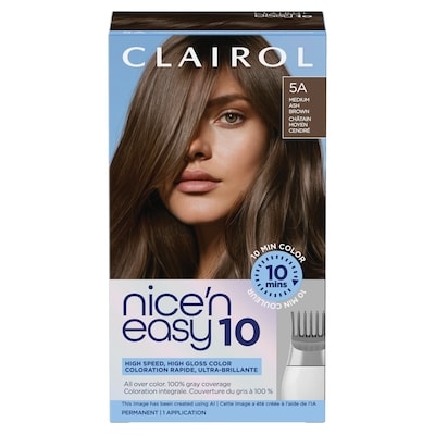 Clairol Nice'N Easy 10 coloration permanente pour cheveux, 5A châtain moyen cendré 1 ea, 11,00 $/1ch