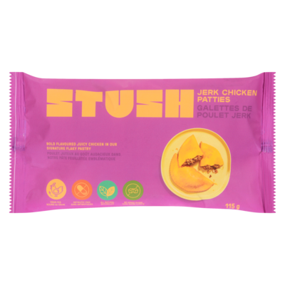 STUSH Jerk Chicken Patties 1 ea, $4.99/1ea