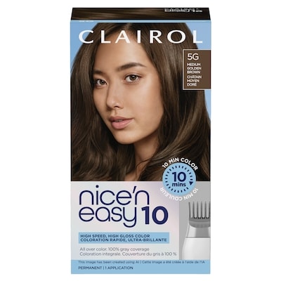 Clairol Nice'N Easy 10 coloration permanente pour cheveux, 5G châtain moyen doré 1 ea, 11,00 $/1ch