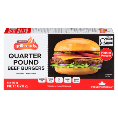 Cardinal Beef Burgers Quarter Pound 678 g, $2.06/100g