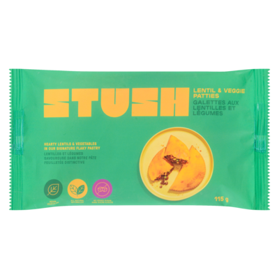 STUSH Lentil & Veggie Patties 115 g, $4.34/100g