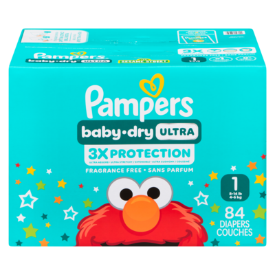 Pampers Baby Dry Ultra Diapers Fragrance Free Size 1, 84 Count 84 ea, $0.24/1ea