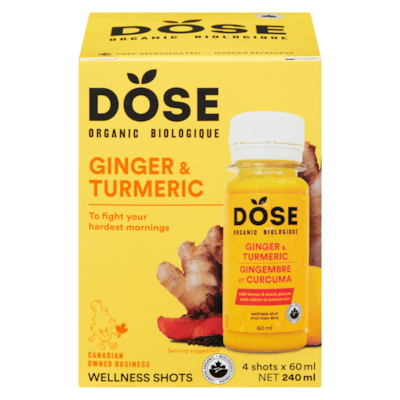 Dose Wellness Shots Ginger & Turmeric Organic 240 ml, $6.25/100ml