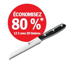 Couteau universel – 12 $ avec 20 timbres