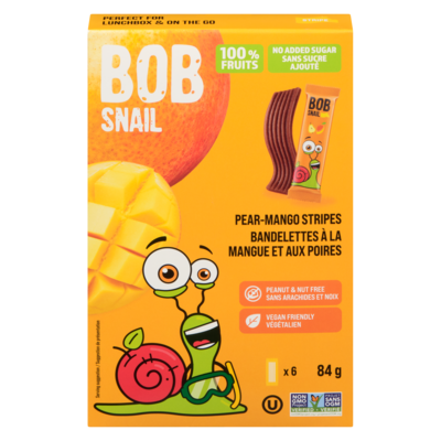 Bob Snail Bandelettes à la mangue et aux poires 84 g, 4,51 $/100g