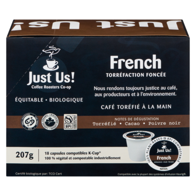 Just Us Café toréfié à la main french torréfaction foncée biologique 11.5 g, 217,30 $/100g