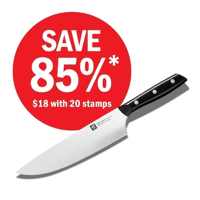 Zwilling Chef’s Knife – $18 with 20 stamps 1 ea, $120.00/1ea