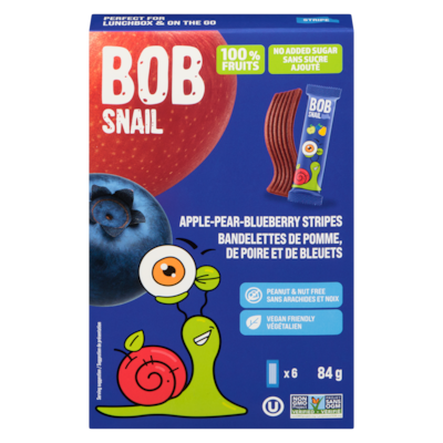 Bob Snail Bandelettes de pomme, de poire et de bleuets 84 g, 4,51 $/100g