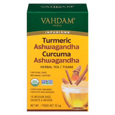 VAHDAM Herbal Tea Turmeric Ashwagandha 18 ea, $0.42/1ea