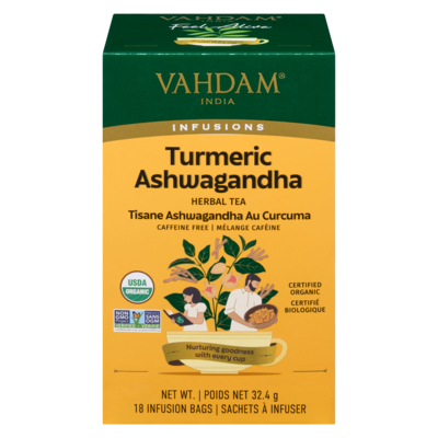 VAHDAM Herbal Tea Turmeric Ashwagandha 18 ea, $0.42/1ea