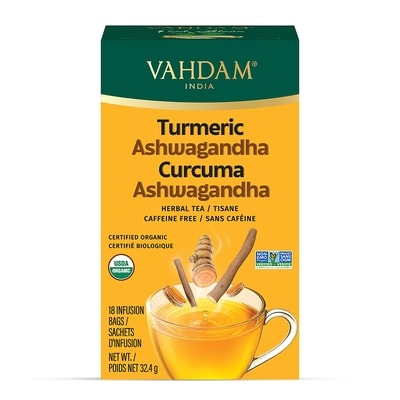 VAHDAM Tisane curcuma ashwagandha 18 ea, 0,42 $/1ch