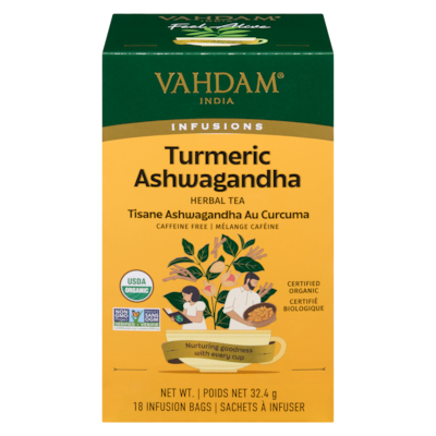 VAHDAM Tisane curcuma ashwagandha 18 ea, 0,42 $/1ch