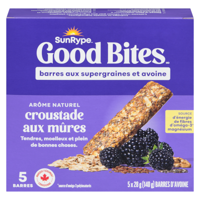 SunRype Barres aux supergraines et avoine arôme naturel croustade aux mûres 140 g, 4,92 $/100g