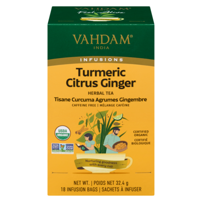 VAHDAM Turmeric Citrus Ginger Herbal Tea 18 ea, $0.42/1ea