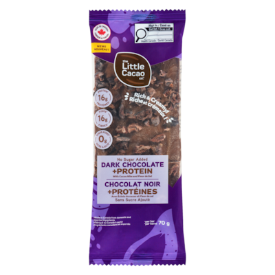 The Little Cacao Dark Chocolate +Protein With Cocoa Nibs And Fleur De Sel 70 g, $12.13/100g