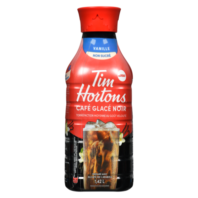 Tim Hortons Café glacé noir vanille non sucré 1.42 l, 0,63 $/100ml
