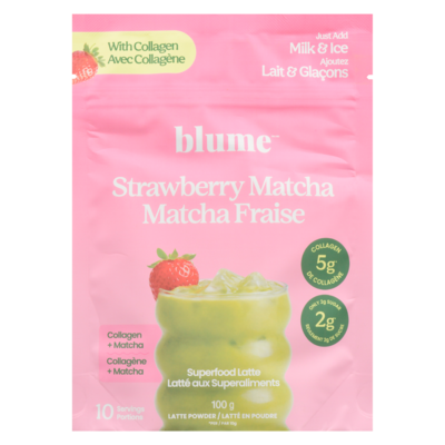 Blume Latte Powder Strawberry Matcha Superfood Latte 100 g, $24.99/100g