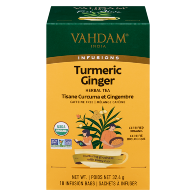 VAHDAM Herbal Tea Turmeric Ginger 18 ea, $0.42/1ea