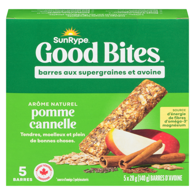 SunRype Barres aux supergraines et avoine arôme naturel pomme cannelle 140 g, 4,92 $/100g