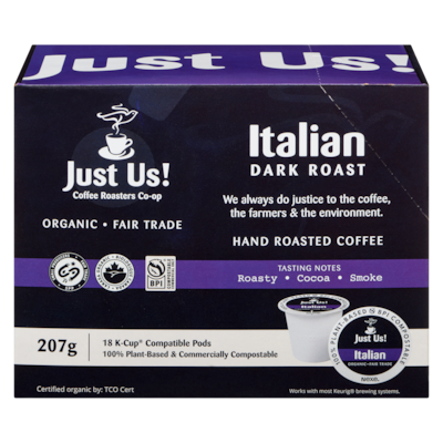 Just Us Hand Roasted Coffee Italian Dark Roast Organic 11.5 g, $217.30/100g